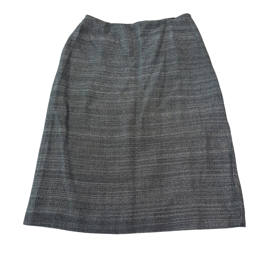 Linda Allard Ellen Tracy Skirt Vintage Gray Wool Cotton Blend Textured Size 4